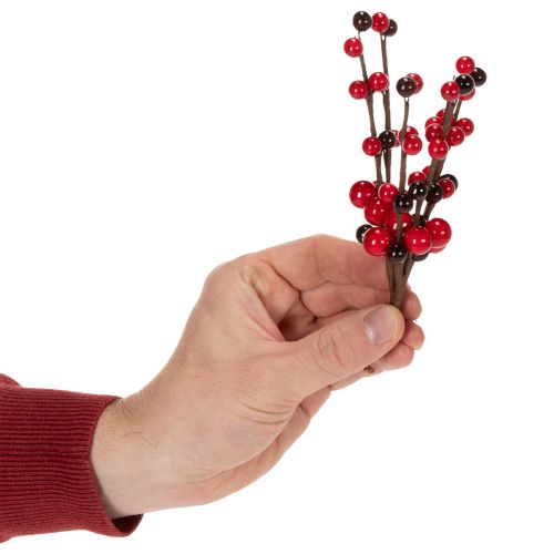 Prodotto Ramo artificiale con bacche rosse, 15 cm, 6 pezzi