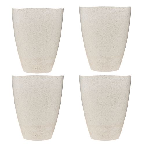 Prodotto Vaso per orchidee vaso da fiori in plastica beige screziato 13,5x13 cm H16,5 cm 4 pezzi