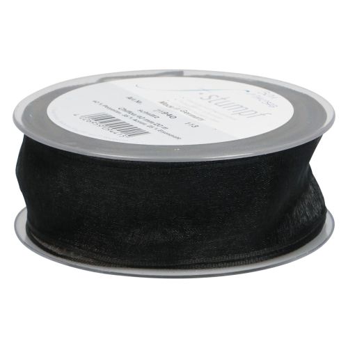 Prodotto Nastro di chiffon organza nastro di organza nero 40mm 20m