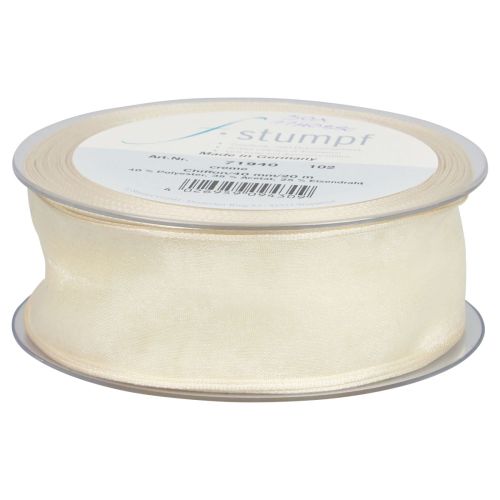 Prodotto Nastro di chiffon nastro di organza nastro decorativo di organza crema 40mm 20m