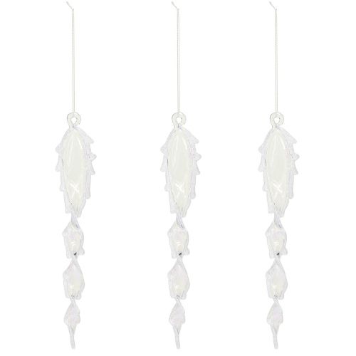 Prodotto Ghiaccioli decorativi decorazione invernale da appendere bianco trasparente 23 m 4 pezzi