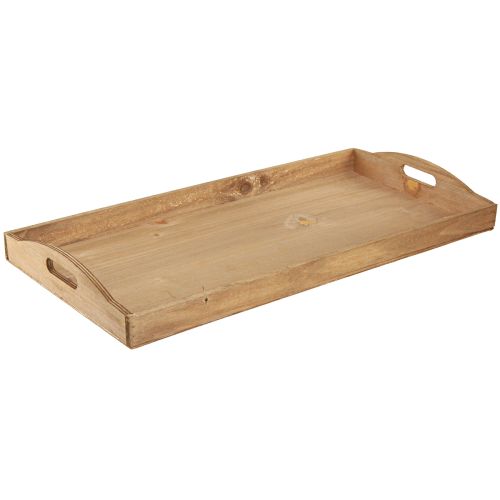 Vassoio decorativo in legno oblungo FSC in naturale 58 cmx28 cmx6 cm