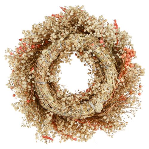 Prodotto Corona decorativa di fiori secchi corona di fiori arancione crema Ø25cm