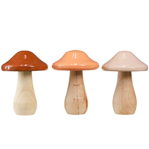 Prodotto Funghi decorativi in legno marrone beige arancione Ø7,5 cm H10 cm 3 pz