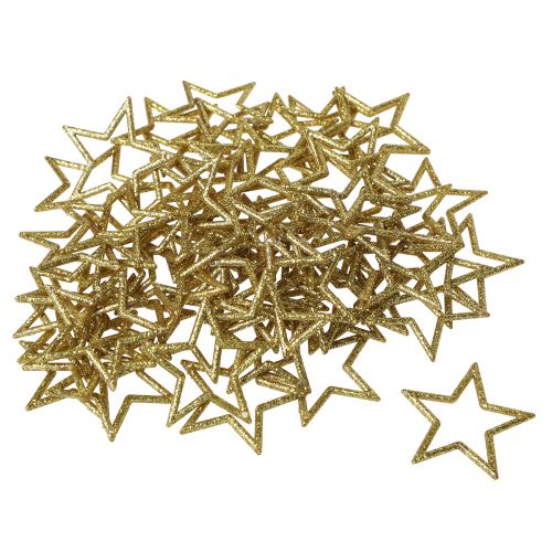 Prodotto Stella decorativa glitter oro decorazione da tavola Natale 4,5 cm 120 pz