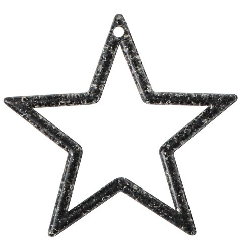 Prodotto Stella decorativa nera glitter decorazione da tavola Natale 4,5 cm 120 pz