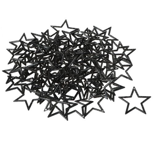 Prodotto Stella decorativa nera glitter decorazione da tavola Natale 4,5 cm 120 pz