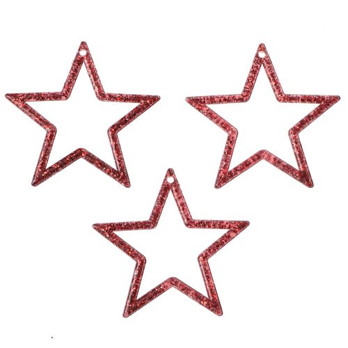 Floristik24 Stelle decorative rosse glitter piccole stelle di Natale 4,5 cm 120 pz