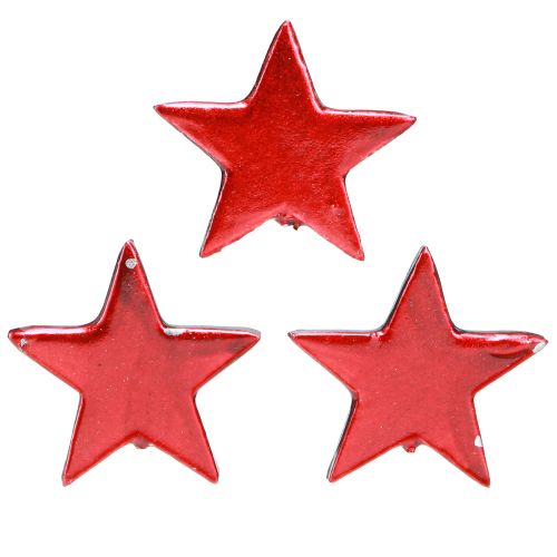 Floristik24 Stelle decorative rosse metallizzate decorazione a dispersione – 2a scelta – Ø5cm 36 pz