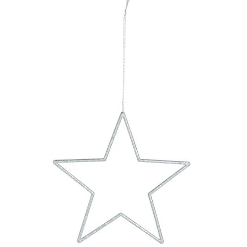 Prodotto Stelle decorative argento Decorazioni per albero di Natale con glitter 18 cm 8 pz