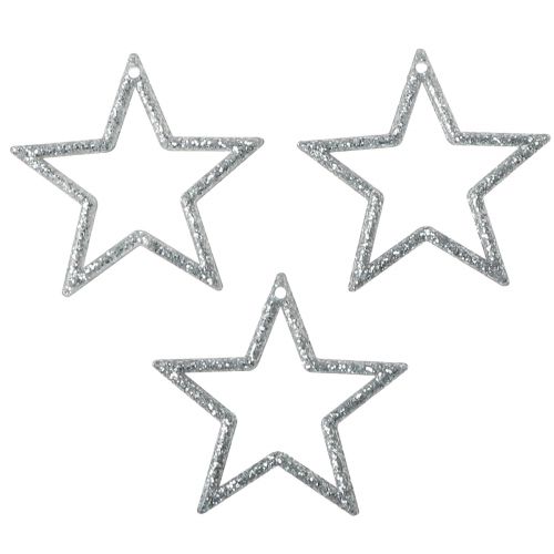 Floristik24 Stelle decorative Stelle di Natale glitter argento 4,5 cm 120 pz