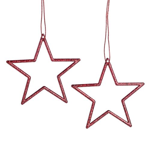 Floristik24 Stelle di Natale decorative da appendere rosse 7,5 cm 40 pz