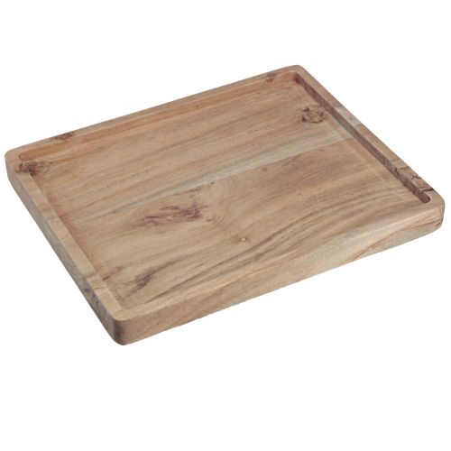 Floristik24 Vassoio decorativo in legno di acacia rettangolare naturale 30×25 cm