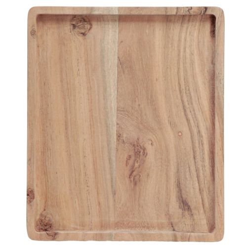 Prodotto Vassoio decorativo in legno di acacia rettangolare naturale 30×25 cm