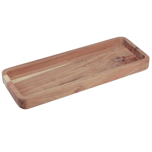 Vassoio decorativo, legno di acacia oblungo, naturale 40×15 cm