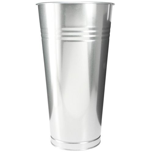 Prodotto Vaso decorativo vaso da terra conico in metallo argento H 49 cm 18 L