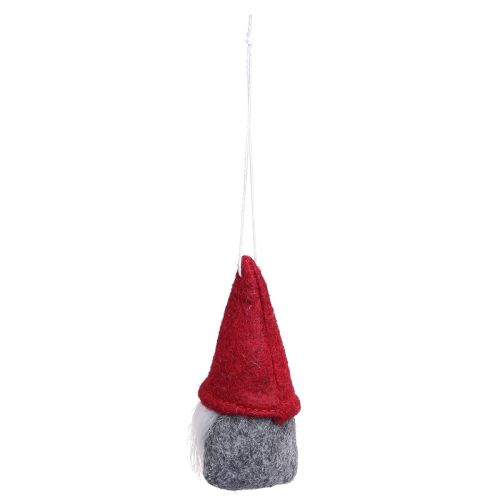 Prodotto Gnomo decorativo Decorazioni per albero di Natale in feltro rosso grigio 5×9 cm 6 pz