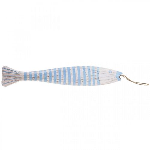 Prodotto Pesce decorativo in legno pesce in legno da appendere azzurro H57,5 cm