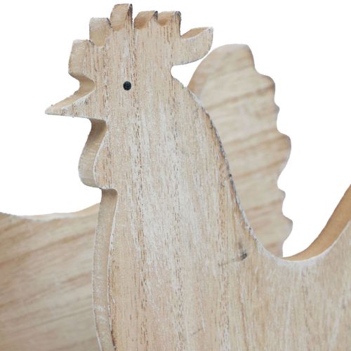 Prodotto Pollo decorativo decorazione pasquale decorazione da tavolo in legno 14,5 cm set da 2