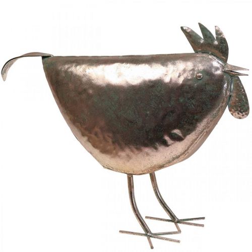 Prodotto Deco Chicken Metal Deco Metal Bird Metallic Rosé 51×16×36cm