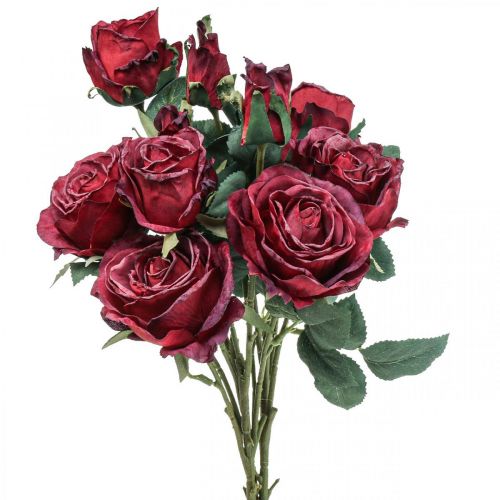 Rose decorative rose artificiali rosse fiori di seta 50 cm 3  pezzi-08094