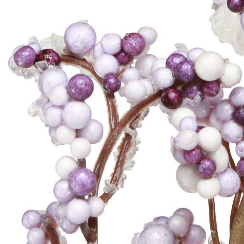 Prodotto Appendiabiti decorativo ramo di bacca bianco viola gelo invernale 130 cm