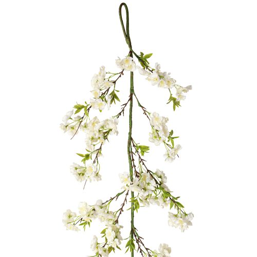 Gancio decorativo ghirlanda di fiori artificiali di fiori di ciliegio bianco 170 cm