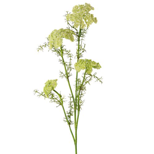 Pianta artificiale di aneto con fiore di prato a gambo lungo verde bianco 87 cm