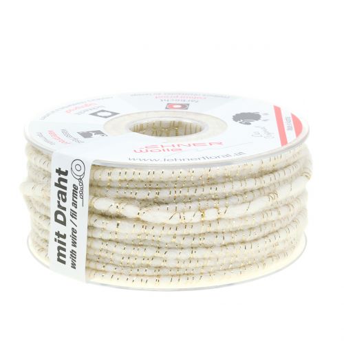 Prodotto Filo stoppino glamour bianco/oro con filo 33m