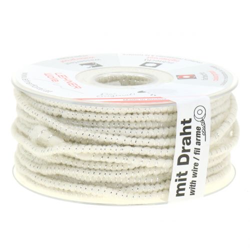 Prodotto Filo stoppino Glamour bianco / argento con filo 33m