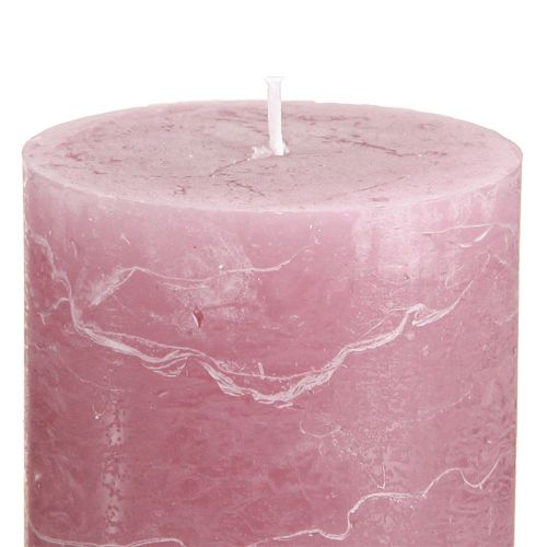 Prodotto Candele a colonna tinta unita rosa rosa antico 70x100mm 4 pz