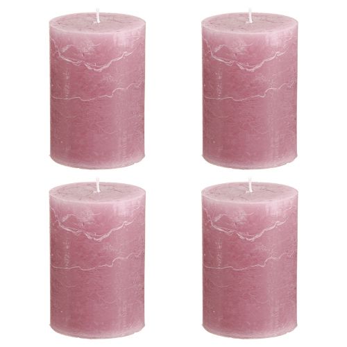 Prodotto Candele a colonna tinta unita rosa rosa antico 70x100mm 4 pz