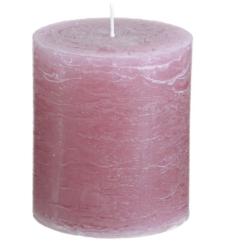 Floristik24 Candele in tinta unita Candele a colonna rosa antico 70×80 mm 4 pz