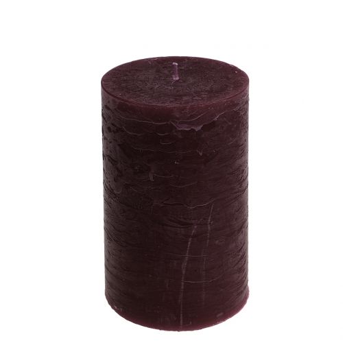 Candele in tinta unita bordeaux 85x150mm 2pz