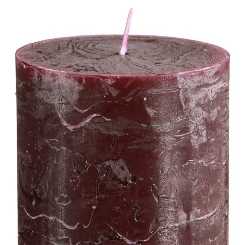 Prodotto Candele in tinta unita Candele a colonna bordeaux 70×120 mm 4 pz