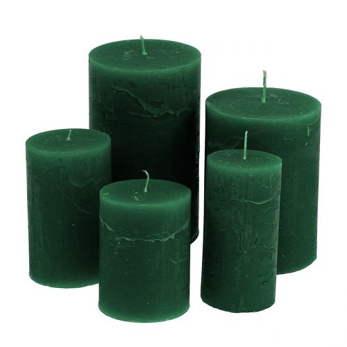 Candele colorate Verde scuro di diverse  dimensioni-108-DUNKELGRÜN