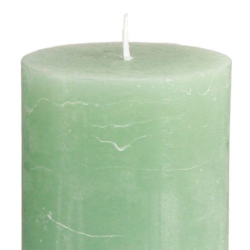 Prodotto Candele in tinta unita Candele a colonna in giada verde 70×120 mm 4 pz