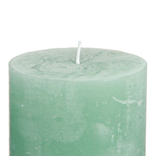 Prodotto Candele in tinta unita Candele a colonna in giada verde 70×80 mm 4 pz