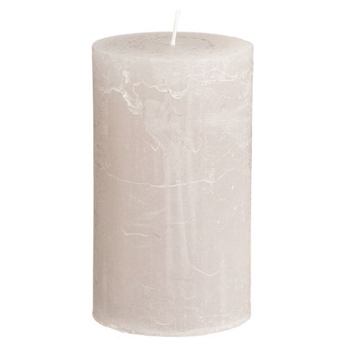 Floristik24 Candele in tinta unita Candele a colonna grigio chiaro 70×120 mm 4 pz