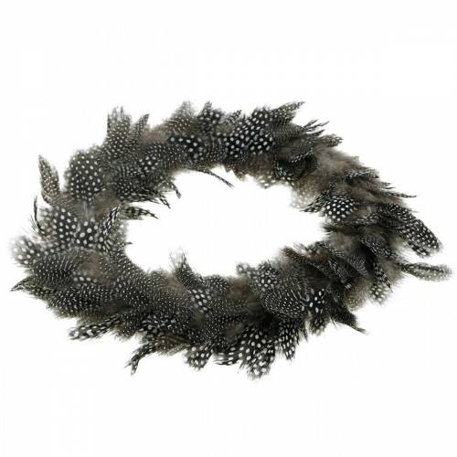 Floristik24 Ghirlanda di piume Faraona Piume vere Ø35cm Decorazione pasquale Decorazione primaverile