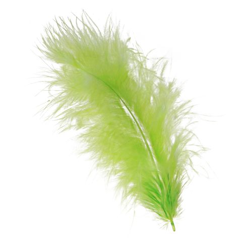 Piume per lavorazione con decorazione di piume verde chiaro 5-10 cm 20 g