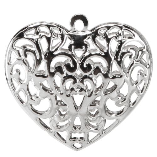 Prodotto Cuore in filigrana da appendere cuore in metallo argento cm 5,5×5 20 pz