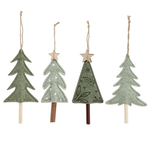 Alberi di Natale in feltro da appendere Decorazioni per alberi di Natale verde 18 cm 8 pz