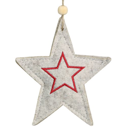 Floristik24 Stelle in feltro per appendere stelle Decorazioni per albero di Natale beige 13 cm 6 pz