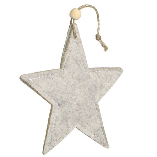 Prodotto Stelle in feltro per appendere stelle Decorazioni per albero di Natale beige 13 cm 6 pz