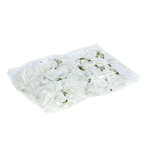 Prodotto Rosa in schiuma Ø 7,5 cm bianco 18 pz