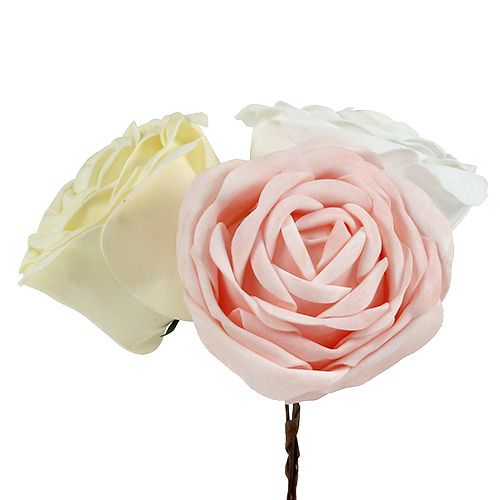 Foamrose Mix Ø10cm Rosa, Crema, Bianco 6 pezzi