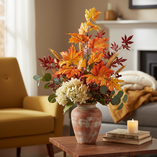 Prodotto Ramo d'acero artificiale come decorazione autunnale, 100 cm