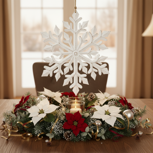 Prodotto Grande fiocco di neve decorativo, da appendere, 30 cm