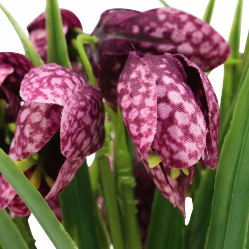 Prodotto Fiori a scacchiera Fritillaria viola artificiale 29 cm 6 pz